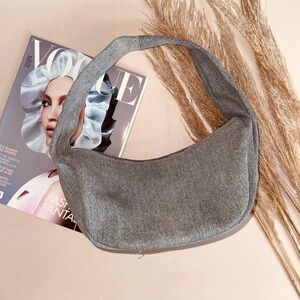 BAG Denim Half Moon Shoulder Bag